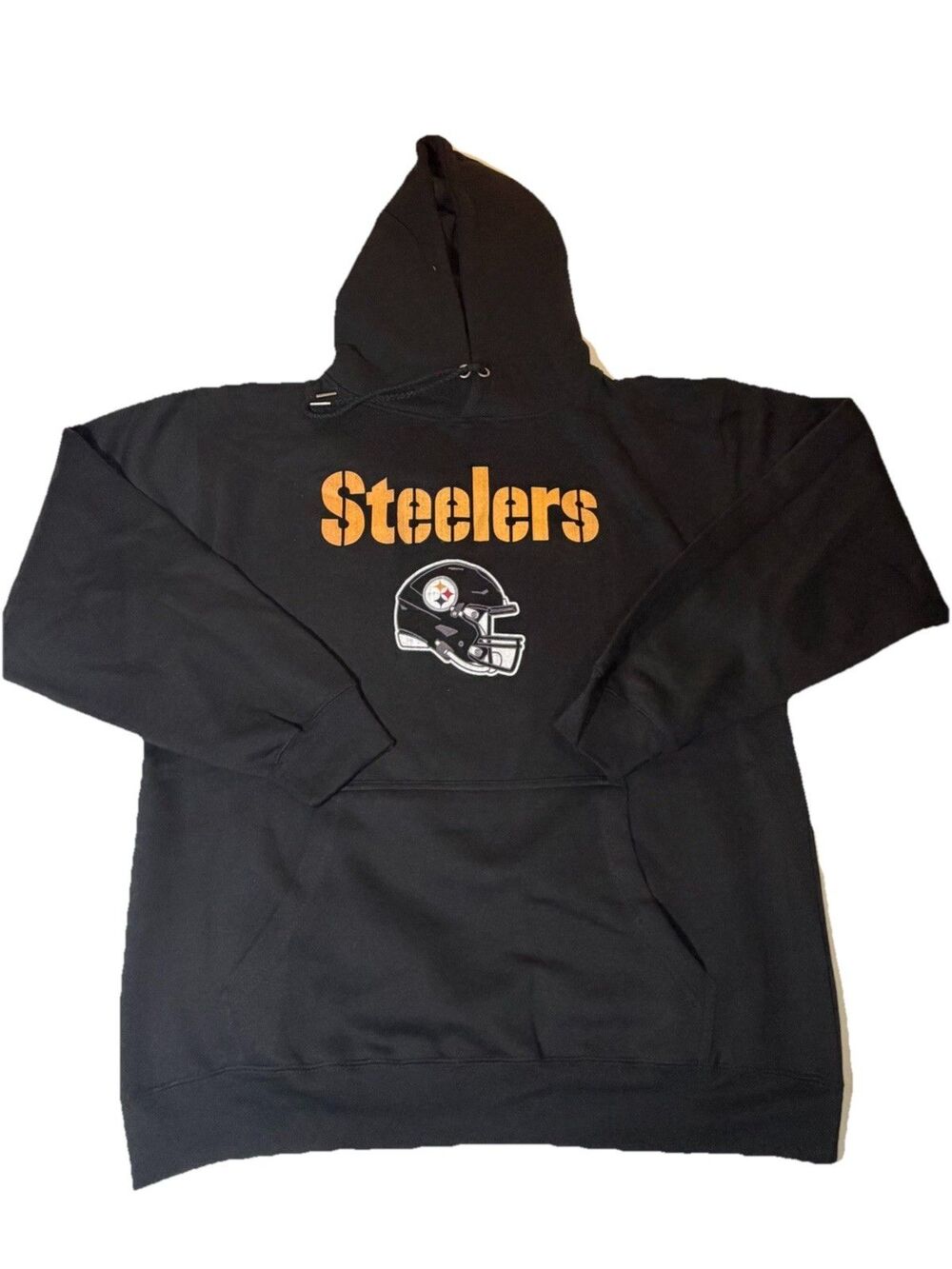 New Pittsburgh Steelers Fanatics Hoodie Black Pullover NFL Sweatshirt Men’s L